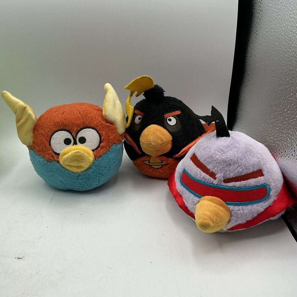 Angry Birds Plush Lot Of 3 Superhero Viking Space Bird Stuffed Plush Toys Rovio